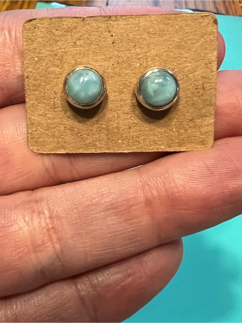 Larimar studs